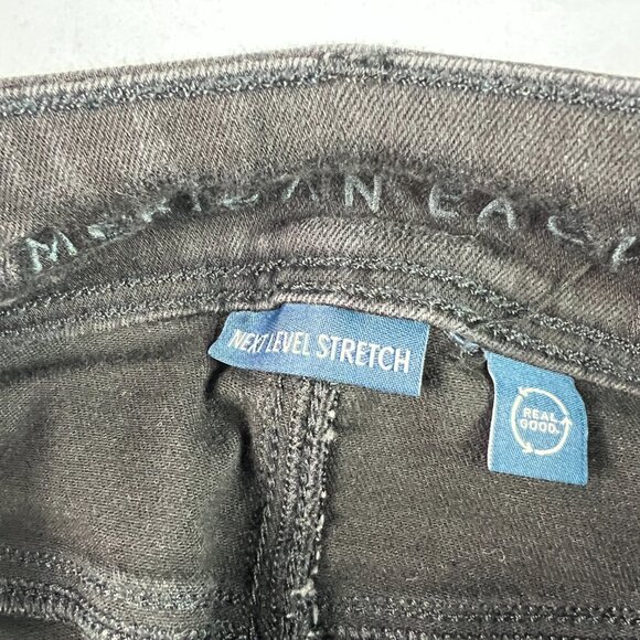 American Eagle Jeans Womens 29x30* Low Rise Skinny Kick Boot Black Denim Tag 4 R - Picture 7 of 16